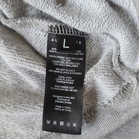 Alphalete Distressed Long Sleeve Crop Top Crewneck - Picture 8 of 14